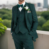 Wiaofellas  -  Man Suits  For Wedding Groom Tuxedos Slim Fit 3 Pcs Fashion Blazer Groom Tuxedo (Jacket + Vest + Pants)