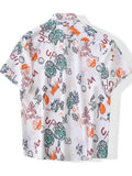 Wiaofellas  -  Hawaii Vacation Style! New American Collar Half Sleeve Floral Shirt Lightweight Breathable Loose Short Sleeve Men Summer Shirt