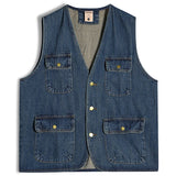 Wiaofellas  -  Vintage Retro Multi Pocket Denim Vest Summer European  American Style Vest Couple Cotton Fashion HipHop Sleeveles Men tank tops