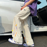 Wiaofellas  -  High Street Fashion Printing Letter Design Brand Wide Leg Casual Long Pants Men's Loose Hip Hop Street All-match Male Pants