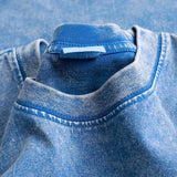Wiaofellas  -  Washed T-shirts for Old Retro Trendy Brands in High Street Summer Short-sleeved Men
