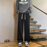 Wiaofellas  -  New Men's Side Stripe Sweatpants Casual Drawstring Baggy Trousers Y2K Vintage Gym Jogger Pants Streetwear Pantalones Hombre