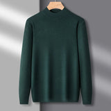 WIAOFELLAS  -  Half High Collar Sweater Men Autumn Winter Thicker Warm Casual Minimalist Ulzzang Basic Clothing Pullovers All-match Tender Chic