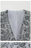 WIAOFELLAS  -  Men's Floral Suit Vest V-neck Single-breasted British Slim Fit and Fashionable Horse Clip Vest Vest Trendy
