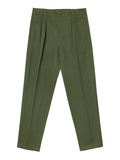 Wiaofellas  -  Men Neapolitan High Waist Pleated Suit Pants Spring Autumn, Solid Color Button Office Casual Trousers, Belt Not Included