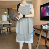 Wiaofellas  -  Men's Quick Dry Basketball Jersey Set Sleeveless Top and Shorts
