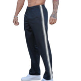 WIAOFELLAS  -  Mens Sports Pants Gym Jogging Striped Trousers Autumn Fitness Simple Daily All-Match Comfort Male Casual Pants Men'S Clothing