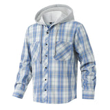 WIAOFELLAS  -  New Men's Casual Long Sleeved Checkered Hoodie Autumn and Winter Fashionable Versatile Top