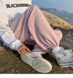 WIAOFELLAS  -  Trendy White Dstring Trousers for Men Casual Loose Fit Low Waist Long Pants Youthful Energy Sle Summer Thin Material