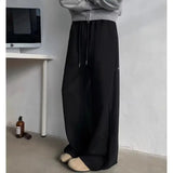 WIAOFELLAS  -  Men's Vintage American Casual Pant Loose Fit Sporty Long Pants 2025 Spring Autumn Heavy Duty Bell Bottoms Loose Wide Leg Pants