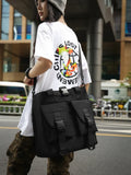WIAOFELLAS  -  Crossbody bag men's large-capacity shoulder bag women's leisure messenger bag students' class bag solid color handbag