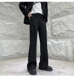 WIAOFELLAS  -  Brown Suit Pants Men Fashion Society Mens Black Dress Pants Korean Loose Straight Flared Pants Mens Office Formal Trousers M-2XL