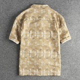 WIAOFELLAS  -  Vintage floral pattern short sleeve shirt Men's seersucker cool fabric loose casual shirt