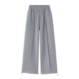WIAOFELLAS  -  Mens Wide-Leg Pants Drawstring Leg Sweatpants Autumn Solid Color Daily Versatile Simple Sports Casual Pants Men'S Wear