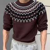 Wiaofellas  -  Autumn Winter Casual Mens Jumper Tops Knitting Long Sleeve Crew Neck Sweaters For Men Daily Leisure Slim Knitted Sweater