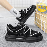 WIAOFELLAS  -  Sneakers For Men Vulcanized Shoes Sports Shoes Lace Up Skateboard High Quality Breathable Soft Comfortable Casual Shoes Male