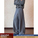 WIAOFELLAS  -  American High Street Casual Pants Men Women Autumn Winter Loose Drapey Slimming Floor-Length Knife- Wide Leg Trousers