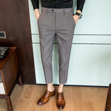 Wiaofellas  -  Spring Autumn New Stripe Men's Suit Pants Dress Clothing Casual Office Long Trousers Business Formal Wear Male B168