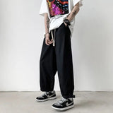 Wiaofellas  -  Spring Summer Loose Japanese Casual Pants Solid Color Drawstring Fashion Slim Youth Men's Workwear Wide Leg Guard Pants