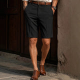 Wiaofellas  -  Mens Summer Thin Straight Leg Suit Shorts Business Casual 5 Inch Formal Shorts
