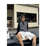 WIAOFELLAS  -  Men Color Block Raglan Sleeve Striped Long Sleeve T-Shirt Loose Fit Casual Top