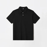 WIAOFELLAS  -  Men's Lapel Polo Shirts 2025 Summer New Product Waffle Loose Solid Color Short Sleeve Mens T-shirt