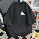 WIAOFELLAS  -  Summer New Men's Kawaii Panda Printed T Shirts Cotton Short Sleeve Oversized Tshirt Breathable Y2K Streetwear Tee Tops