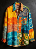 Wiaofellas  -  New retro Irish style harp clover 3D printed men's long sleeved shirt made of vintage casual shirt clothing
