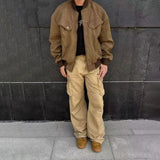 WIAOFELLAS  -  2025 Spring and Autumn New Style Distressed Design Retro Workwear Jacket Unisex Fashion Casual Loose All-match Luxury Jacket Men