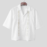 Wiaofellas  -  Men's Shirt Printing Lapel Short Sleeve Loose Streetwear Men Clothes Summer Ethnic Style Casual Tops For Man Shirts