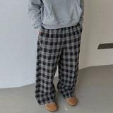 WIAOFELLAS  -  Men Plaid Pants Elastic Waist Joggers Loose Casual Trousers Men Streetwear Korean Style Fashion Male Wide Leg Pants