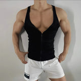 WIAOFELLAS  -  Men Vest Sports Fitness Full Zip Sexy Tank Top Streetwear Fashion Gym Shaping Daily Jogging Sleeveless T-Shirt Menswear 2025 New