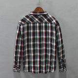 Wiaofellas  -  Casual Slim Turn-down Collar Mens Shirts Vintage Plaid Shirt Fashion Printed Buttoned Coat Men Autumn Spring Streetwear Tops