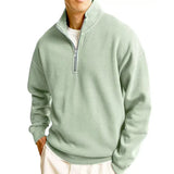 WIAOFELLAS  -  Spring Autumn New Men's Half Standing Collar Zipper Polo Sweatshirts Men Casual Pullovers Daily Sportswear Long Sleeve Clothing