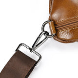 WIAOFELLAS  -  Soft Cow Leather Men's Chest Bag Genuine Leather Men's Chest Pack Small Crossbody Sling Bag Anti Theft Chest Bag Men Coffee