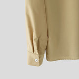 WIAOFELLAS  -  Men Shirt Solid Color V Neck Long Sleeve Casual Men Clothing Streetwear Loose Fashion Leisure Tops Male Shirts S-3XL