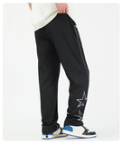 WIAOFELLAS  -  Autumn Fashion Jogger Pans Men Loose Streetwear Star Print Sweatpants Elastic Waist Wide Leg Trousers Men's Casual Joggers Pants