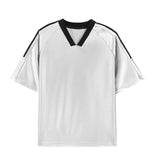 WIAOFELLAS  -  Summer Short Sleeved T-shirt Men Oversized Fashion V-neck T Shirt Men Streetwear Korean Loose Pullover T Shirt Mens Top M-3XL
