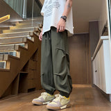 Wiaofellas  -  Ice Silk Quick Dry Thin Design Workwear Pants Men Summer Sporty Casual Long Trousers Breathable Loose Fit mid Waist Length