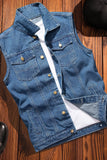 Wiaofellas  -  New Mens Spring Autumn Ripped Sleeveless Jeans Jackets Men Pockets Denim Waistcoats Male Cowboy Gilet Tank Streetwear D719