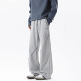 Wiaofellas  -  Spring Pleated Design Straight-leg Sweatpants For Men New Y2K Vintage Baggy Long Pants Streetwear Sports Casual Trousers