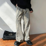 WIAOFELLAS  -  Mens Jeans Leopard Print Casual Pants Streetwear American Retro Personality Versatile Trousers Men'S Clothing Summer New
