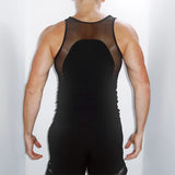 WIAOFELLAS  -  Men Sets Mesh Patchwork O-neck Sleeveless Tank Tops & Shorts Two Pieces Sets See Through Streetwear Fashion Men's Suits