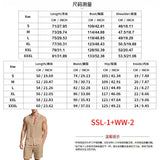 Wiaofellas  -  Men's Linen Sleeveless Shirt and Shorts Set Casual Two Piece Outfit