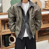 WIAOFELLAS  -  Senior sense patchwork fake two pilot coats men's spring American vintage Instagram fashion loose street jacket