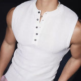 Wiaofellas  -  American Style Knitted Muscle Vest No Sleeve Fitness Training Sports Tank Top Breathable Elastic Casual Summer Polyester Fiber