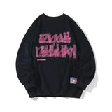 WIAOFELLAS  -  Three-dimensional Pink Foam Printed Sweatshirt Men Women Couples Sweatshirts Casual Round Neck Hoodie Korean Style Sweatshirt