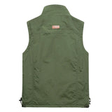 WIAOFELLAS  -  Spring and Autumn Vest Men's Multi Pocket Straight Bottom Loose Standing Neck Solid Cardigan Large Sweetheart Tank Top