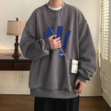Wiaofellas Spring And Autumn Loose Casual Tide Brand Hoodie Men's Round Collar Top, Apricot, Black, White, Dark Gray M-5XL