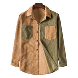 Wiaofellas  -  New Men's Long-sleeved Shirt Fashion Trend Shirt Color Matching Spring and Autumn Stitching Shirt